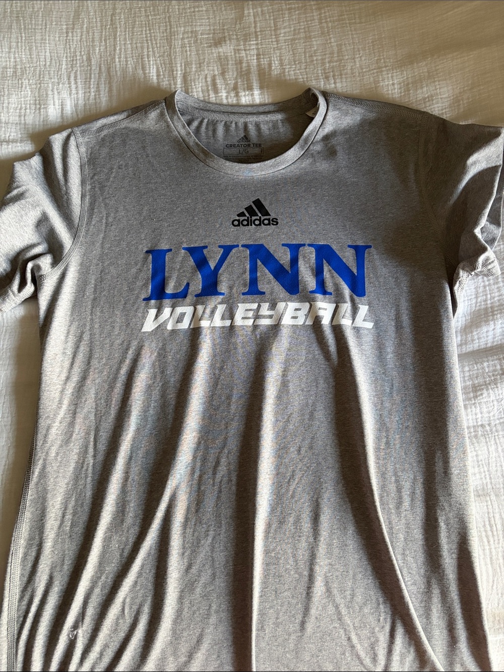 adidas Gray Tee with Blue LYNN Volleyball Print